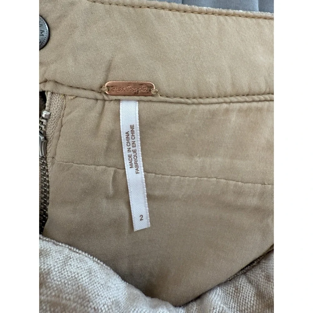 Free People Dust To Dust Crushed Velvet Tan Mini Skirt Festival size 2 - Picture 8 of 12